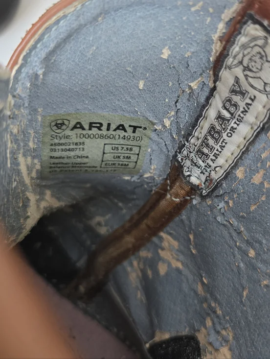 Ariat Fatbaby Brown Leather Chunky Embroidered Western Cowboy Boots Women's 7.5 - Picture 12 of 12